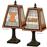 Illinois Fighting Illini 14 Art Glass Table Lamp