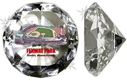 Fenway Park On A 4" Diamond Glass. Jewelry Box Included