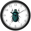 Japanese Beetle Insect - Animal Wall Clock by WatchBuddy Timepieces (Black Frame)