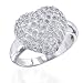 14K White Gold Diamond Heart Ring, Size 7