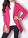 Choies Women's Pink/Black Lapel Pocket Longline Blazer Long Office Blazer