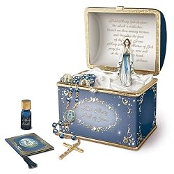 Heirloom Porcelain Musical Prayer Box: Our Lady Treasury Of Prayer by The Bradford Exchange