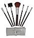 niceeshop 7pcs Brown Professional Cosmetic Makeup Make up Brush Brushes Set Kit with Silver Bag Case