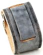 Nemesis FIN-L Wide Grey Leather Cuff Wrist Watch Band