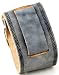 Nemesis FIN-L Wide Grey Leather Cuff Wrist Watch Band