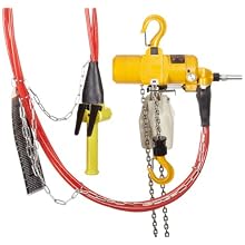 Harrington Mini Cat AH Pendant Model Air-Powered Hoist, Hook Mount, 1/4 Ton Capacity, 20' Lift, 29 fpm Max Lift Speed, 12" Headroom, 0.9" Hook Opening, 3/8" NPT, 90 psi