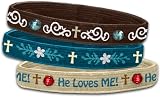 Bracelet-Stretch Bangle-He Loves Me (Set Of 3)