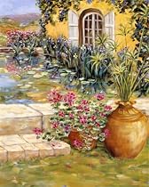 Tuscan Serenity II, Gardens Art Poster Print by Valerie Freeman, 24x30