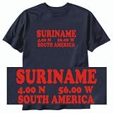 T-SHIRT NAVY BLUE  LONG - LAT SURINAME 