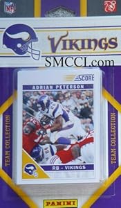 2011 Score Minnesota Vikings Factory Sealed 11 Card Team Set. Players Include Visanthe Shiancoe, Toby Gerhart, Joe Webb, Sidney Rice, Percy Harvin, Jared Allen, E J Henderson, Chad Greenway, Adrian Peterson, Christian Ponder and Kyle Rudolph.