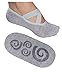 Lupo Women's Essential No Slip Crossover Yoga Pilates Barre Socks, Large Gray