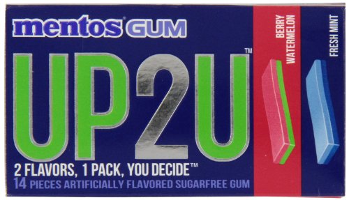 Mentos UP2U GUM Berry Watermelon/Fresh Mint 12-PACK