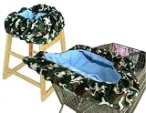 Patricia Ann Designs Camo Shopping Cart / High Chair Cover - Sky Blue and White Gingham