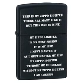 Zippo Creed Black Matte Pocket Lighter: Sports &amp; Outdoors