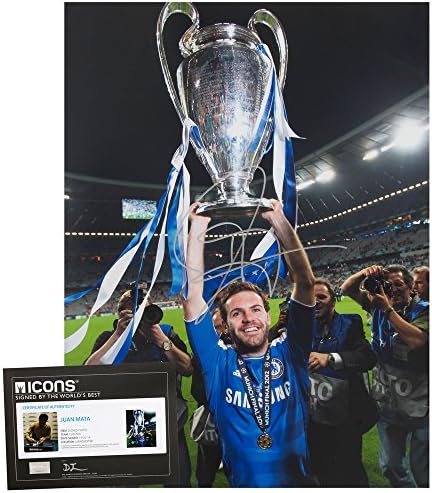 Official UEFA Champions League Juan Mata Signed Chelsea Photo 2012 Final Winners - Deluxe Packaging - One Size