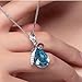 Mondaynoon Eternal Love Austrian Crystal Clear Teardrop/waterdrop/drops Shaped Crystal Pendant Fashion Necklace for Elegant Women Mom,17.7 Inch