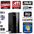 #3953 Superkleiner Silent Office / Multimedia PC | AMD E350 2x1.6 GHz | 4GB RAM DDR3 PC1333 | 320 GB S-ATA II HDD | AMD Radeon HD 6310 1024MB shared mit DVI/HDMI/VGA | 24x ASUS DVD-Brenner | 5.1 Sound | GigabitLAN | nur 7.5 Liter Volumen, so klein wie ein Aktenordner