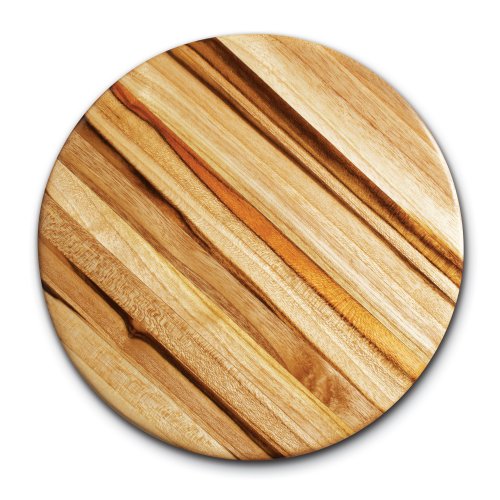 Proteak Teak Cutting Board Circle 10-by-3 4-Inch Edge Grain by Chopping Blocks