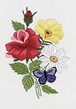 Janlynn Embroidery Kit, 7-Inch by 5-Inch, Butterfly Floral