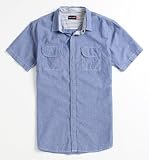 Modern Amusement Mens Ma Short Sleeve Chambray Woven Shirt