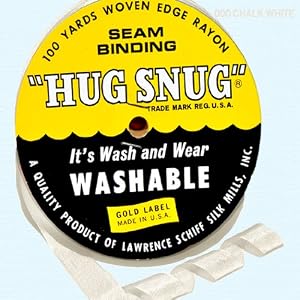 100yds-1-2-Schiff-Seam-Binding-Hug-Snug-Ribbon-Color-Chalk-White-000