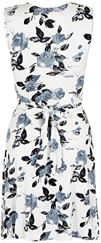 KRISP Women's Casual Rose Knot Front V Neck Summer Dress Plus Size