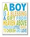 The Kids Room by Stupell A Boy is a Blessing Typography Rectangle Wall Plaque