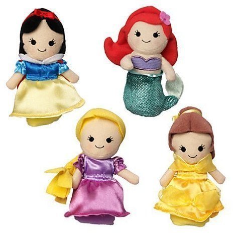 Disney Princess Finger Puppet Set - Snow White, Ariel, Rapunzel, and Belle