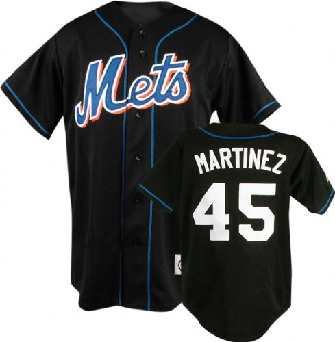 Pedro Martinez Black Majestic MLB Alternate Replica New York Mets Youth Jersey