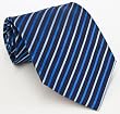 Paul Smith Navy and Blue Striped Silk Necktie 63