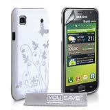 Yousave Accessories SA-EA01-Z293 Etui en micro fibre + Protection d'�cran pour Samsung Galaxy S i9000 Blanc/Argentpar Yousave Accessories