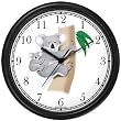 Mother Koala Bear with Baby on Tree - JP Wall Clock by WatchBuddy Timepieces (Hunter Green Frame)