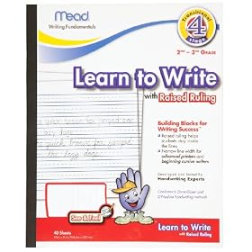 Mead See and Feel Learn to Write Raised Ruling, 10 x 8 Inches, 40 Count (48556)