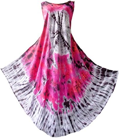 Romchad Women's Tunic Bohemian Tie Dye Sundress One