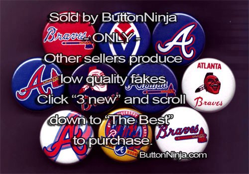 Set of 10 Atlanta Braves Pins 1.25