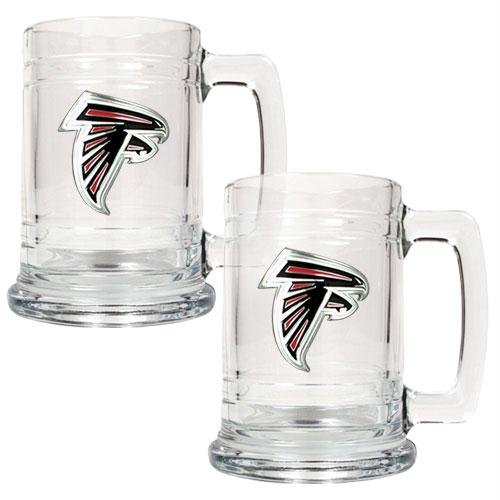 NFL Atlanta Falcons Two Piece 15-Ounce Glass Tankard Set - Primary & Helmet Logo