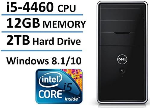 2016 New Edition Dell Inspiron 3000 High Performance Flagship Desktop, Intel Quad Core i5-4460 6M Cache up to 3.4GHz, 12GB DDR3, 2TB HDD, DVD, HDMI, VGA, Bluetooth, Windows 8.1/10 64bit