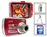 SVP Xthinn-737 Red 7MP 3x Optical zoom 3-inch LCD Digital Camera + FREE 1GB High Speed SD Memory Card & Tripod & AA Rechargeable Set
