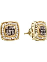 14K Yellow Gold 0.50CT Brown Diamond Fashion Earrings