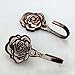 One Pair Rose Pattern Metal Curtain Hooks Wall Decorative Hookbacks Tiebacks Red Copper 13014885 (Style 1)