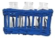 Hand Woven Marine Blue Painted Willow Basket with 3 Glass 4oz Bottles 7"L x 3.5"W x 4"H Set / 2