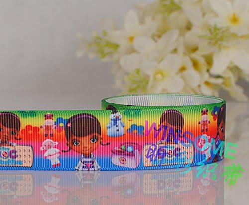 10 Yards 7/8 Inch Doc Mcstuffins Printed Grosgrain Ribbon Cartoon Ribbon DIY Hari Bow Grosgrain Ribbon