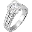 14K White Gold Diamond Engagement Ring - 1.25 Ct.
