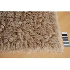 Flokati Teppich latte macchiato 1500gr/qm - Natur pur - 100% Neuseeland Schurwolle im Flor, Gr��en:70x140cm