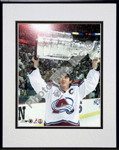 Buy Joe Sakic, Colorado Avalanche With The Stanley Cup 6 9 01 Double Matted 8 X 10 Photograph in Bl by Photo File