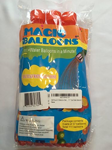 MDP Auto-Fill Magic Water Balloons (Red), Fill in 60 Seconds, 111 Total Water Balloons!