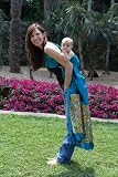 Oopa Baby Silk Sling -Turquoise Bohemian Lined Silk
