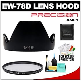 Precision Design EW-78D Hard Lens Hood & Hoya 72mm UV HMC Filter + Accessory Kit for Canon EF 28-200mm & EF-S 18-200mm IS USM Lens (with EOS 50D, 60D, 7D, Rebel XS, T1i, T2i Digital SLR Camera)