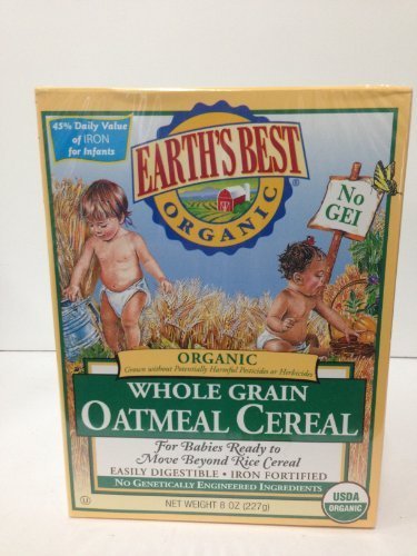 Earth's Best Organic Whole Grain Oatmeal Cereal by The hain Celestial Group, Inc