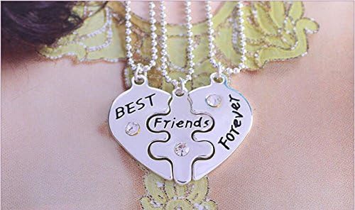 Popular Jewelry for women TX1307 2015 New Style Broken Heart 3 Parts Pendant Best Friend Forever Necklace For Women Jewelry !!